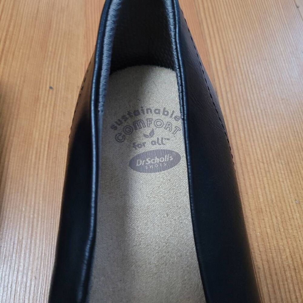 Dr Scholls 10W wexley black flats sustainable comfort minimalist neutral classic - Picture 3 of 11